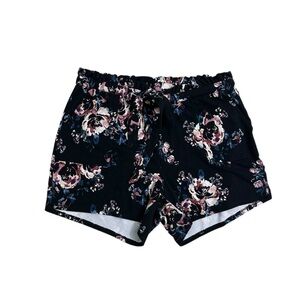 Torrid Tie Waist Floral Shorts Black Boho Dainty Casual Summer Plus Size 1X
